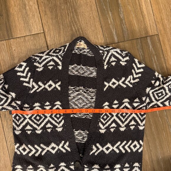 Hollister Tribal Aztec women's cardigan cotton blend boyfriend style size Large - Picture 2 of 8